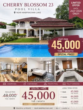 วิลล่าให้เช่า 3 ห้องนอน ใน โป่ง, ชลบุรี 6576677