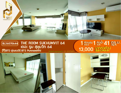 Condos for rent : DL26070644 Condo for rent, The Room Sukhumvit 64 near BTS ปุณณวิถี, ready to move in, call urgently 0614453194 LineID @952jdxxk