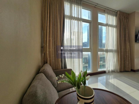 Large 47 sq.m. corner condo for rent with floor-to-ceiling windows and great view 🌈PG Rama 9🌈MRT Rama 9.