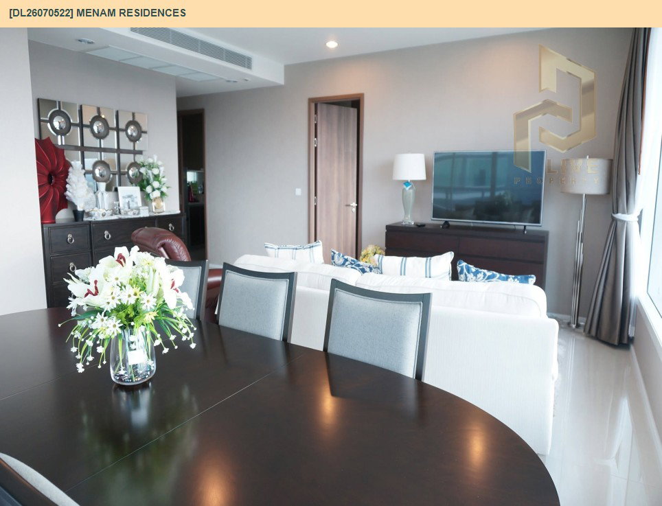 รูป DL26070522 ให้เช่าคอนโด แม่น้ำ เรสซิเดนท์ (Menam Residences) ใกล้ BTS สะพานตากสิน พร้อมเข้าอยู่ โทรด่วน 0638692663 LineID @952jdxxk - รูปที่ 2/8