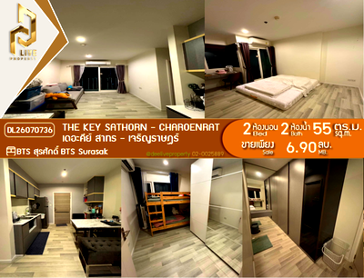 Condos for sale : DL26070736 Condo for sale, The Key Sathorn - Charoenrat near BTS Surasak, ready to move in, call urgently 0614453194 LineID @952jdxxk