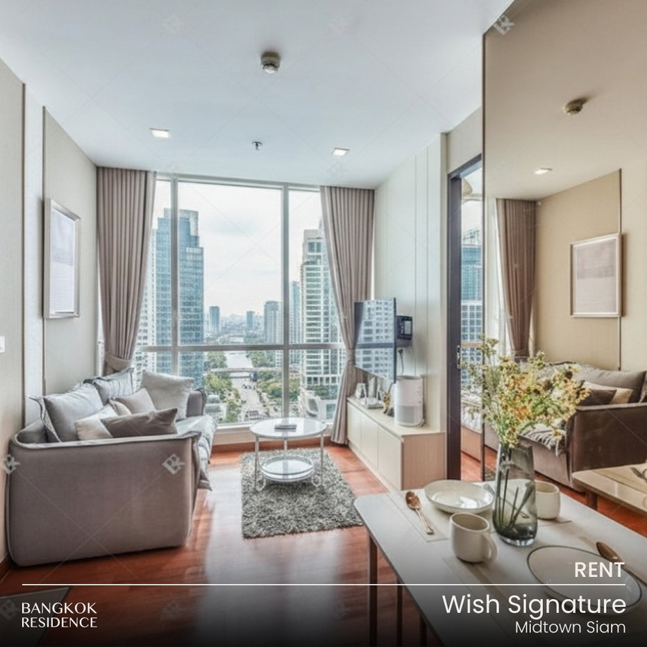 รูป เช่าคอนโด ⭐ Wish Signature Midtown Siam 1นอน 34ตร.ม. 23k 💖 ยูนิตตกแต่งสวย ใกล้ BTS ราชเทวี - รูปที่ 1/10