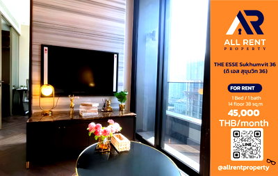 คอนโดให้เช่า : 🔥 THE ESSE Sukhumvit 36 ห้อง Luxury 1 Bedroom Plus 38 ตร.ม. ใกล้ BTS ทองหล่อ เพียง 45,000 บาท/เดือน ✨  ทำเลสุขุมวิท  เข้าอยู่ได้ทันที 🏙️