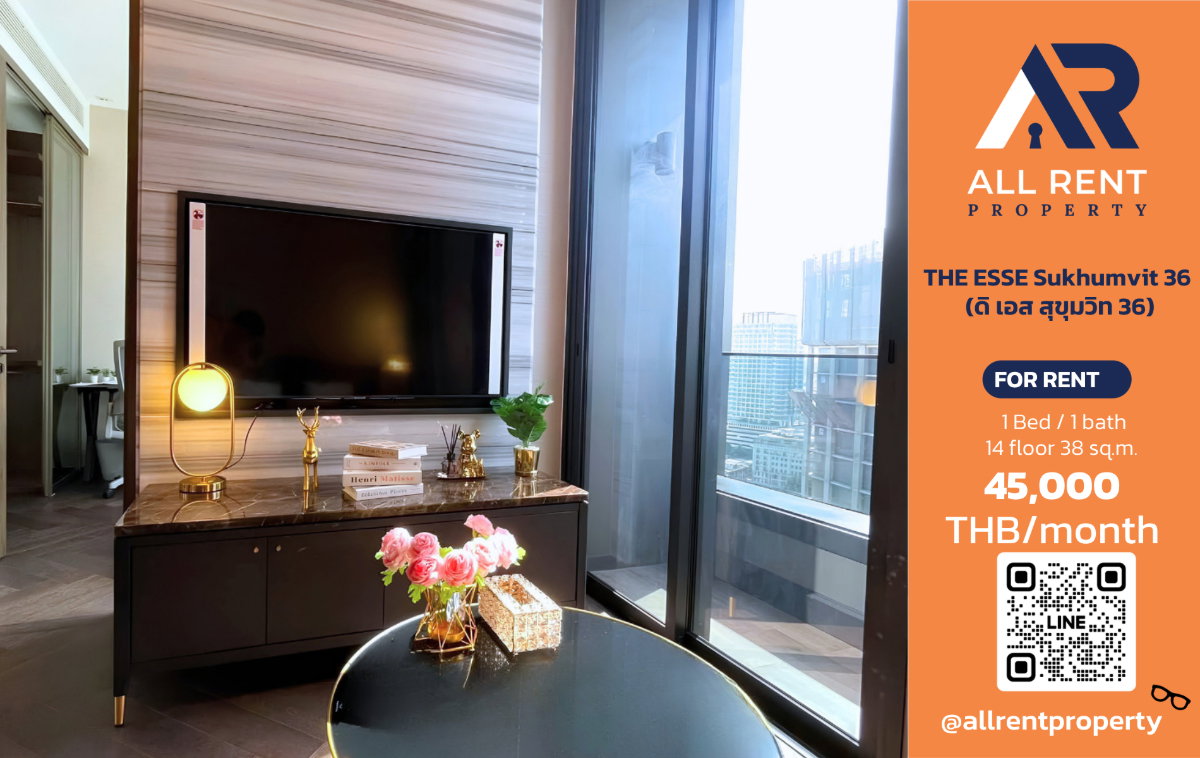 รูป 🔥 THE ESSE Sukhumvit 36 ห้อง Luxury 1 Bedroom Plus 38 ตร.ม. ใกล้ BTS ทองหล่อ เพียง 45,000 บาท/เดือน ✨ ทำเลสุขุมวิท เข้าอยู่ได้ทันที 🏙️ - รูปที่ 1/9
