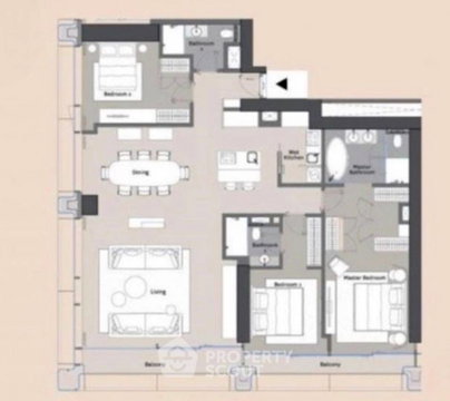 คอนโดมิเนียม 3 ห้องนอน ชั้นสูง 164 ตร.ม. ขายที่ นิมิต ลังสวาน ใกล้ BTS ราชดำริ (ID 3083193)