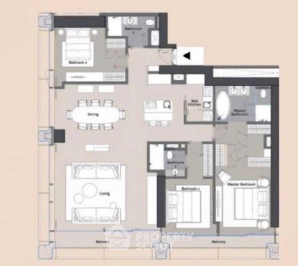 รูป คอนโดมิเนียม 3 ห้องนอน ชั้นสูง 164 ตร.ม. ขายที่ นิมิต ลังสวาน ใกล้ BTS ราชดำริ (ID 3083193) - รูปที่ 1/8