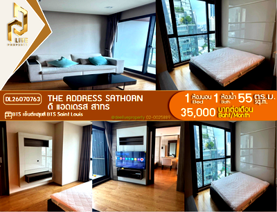 เช่าคอนโด BTS เซนต์หลุยส์ : DL26070763 ให้เช่าคอนโด ดิ แอดเดรส สาทร (The Address Sathorn) ใกล้ BTS เซ็นต์หลุยส์ พร้อมเข้าอยู่ โทรด่วน 0653619502 LineID @952jdxxk