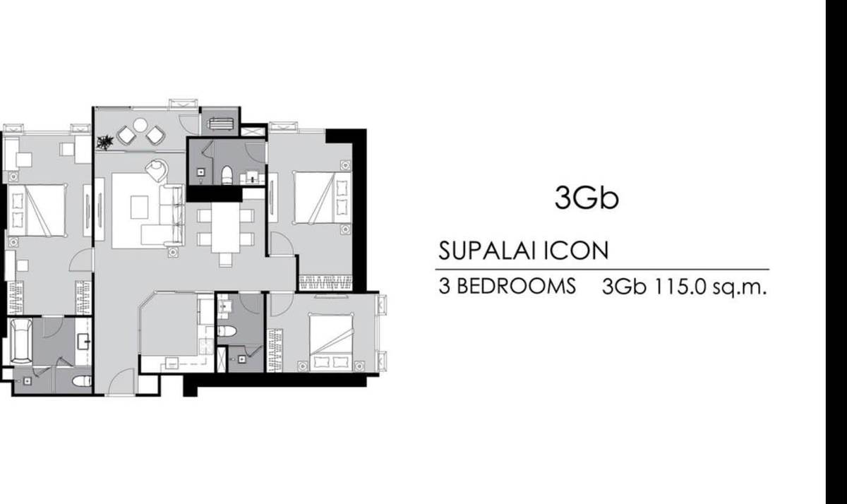 picture 3-BR Condo For Rent, Supalai Icon Sathon, 24th-Floor MRT Silom (ID 3081314) - 7/7