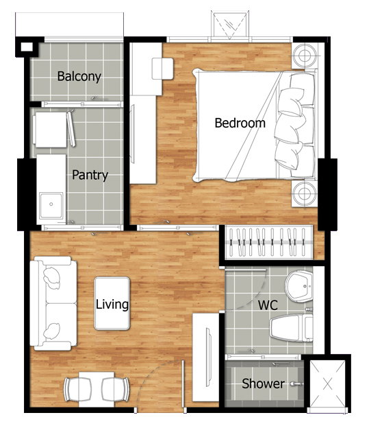 รูป ให้เช่าคอนโด Regent Home 25 ติวานนท์ ตึกเอฟ ระเบียงไม่ติดตึกอื่น - รูปที่ 11/12