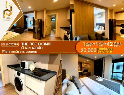 Condos for rent : DL26070788 Condo for rent, The Ace Ekamai near BTS Ekkamai, ready to move in, call urgently 0653619502 LineID @952jdxxk