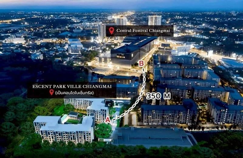 รูป 🎊🏙️ ขายคอนโด Escent Park Ville | ติด Central Festival Chiang Mai | ชั้น 1 อาคาร B | พร้อมเข้าอยู่ ลงทุนคุ้มค่า ✨ - รูปที่ 4/16