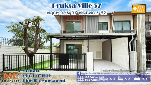 Urgent Sale! Newly renovated townhouse Pruksa Ville 57 Pattanakarn 32. Open front view with no house directly opposite, Call 064-954-9619 (TB61-27)