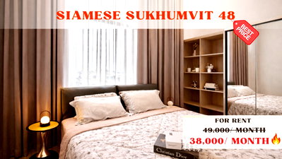 Condos for rent : 🍀🍀BEST DEAL🔥For Rent📌Siamese SKV 48 (Line:@rent2022) Size 67 Sqm.!✨A09958