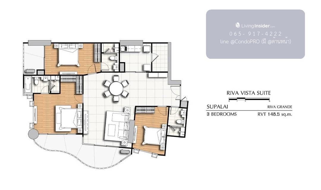 รูป P-1558🎉River View 3 Bed 3 Bath159.46 sqm. 15.99 MB🌈Supalai Riva Grande Rama 3 🎉0659174222 - รูปที่ 14/15