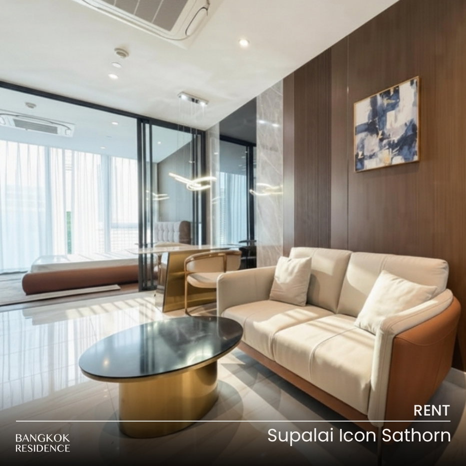 รูป  เช่าคอนโด 💎 Supalai Icon Sathorn 1นอน 43ตรม 41k 🛌🏻  ห้องสวย เฟอร์ครบ ใกล้ BTS ช่องนนทรี  - รูปที่ 1/8