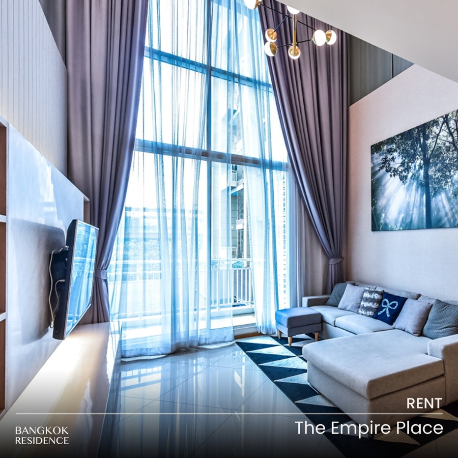 รูป เช่าคอนโด 💙 The Empire Place, Duplex 2นอน 107ตร.ม. 50k 💎 ยูนิตว่าง แต่งสวย ใกล้ BTS ช่องนนทรี  - รูปที่ 1/13