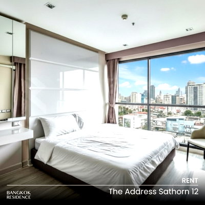 เช่าคอนโด BTS เซนต์หลุยส์ : เช่าคอนโด 🌃 The Address Sathorn 12 ห้อง2นอน 70.22ตรม 35k 🛋️ ห้องสวย เฟอร์ครบ ใกล้ BTS เซนต์หลุยส์ 