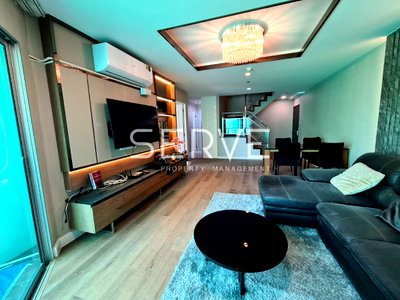 Condos for rent : 4 Beds with Bathtub Large Room High Fl.30+ City View Fully Furnished Good Location Close to MRT Phra Ram 9  220 m. @ Belle Grand Rama9