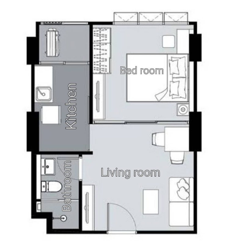 รูป Supalai Loft BTS/MRT บางหว้า 35 ตรม.Type 1 bed แยกครัว | Google TV 55”ใหม่🎉 - รูปที่ 25/37