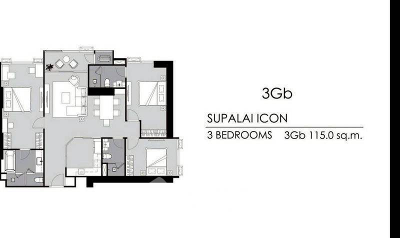 picture 3-BR Condo For Rent, Supalai Icon Sathon, 24th Floor near MRT Silom (ID 3097002) - 6/7