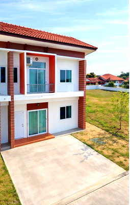 เช่าทาวน์โฮม ระยอง : บ้านฉาง ระยอง ใกล้รพ.สต.พลา 500 ม. ทาวน์โฮม 2 ชั้น ห้องมุม 2 นอน 2 น้ำ ขนาด 25 ตร.ว. 200 ตร.ม.เฟอร์ฯ และเครื่องใช้ไฟฟ้าคร