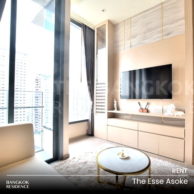 Condos for rent : Rental Condo 🌇 The Esse Asoke, 1BR 37 sq.m. 35K ☄️ Beautiful Open View Unit, Near MRT Sukhumvit 