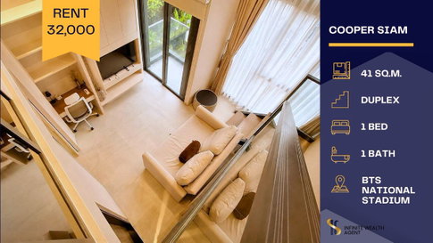 ✨ Beautiful Duplex! Work, Rest, Play | Cooper Siam 1Bed 41sqm. Maximized space | Rent 32,000/mo. Don't miss out, message us today! 📲