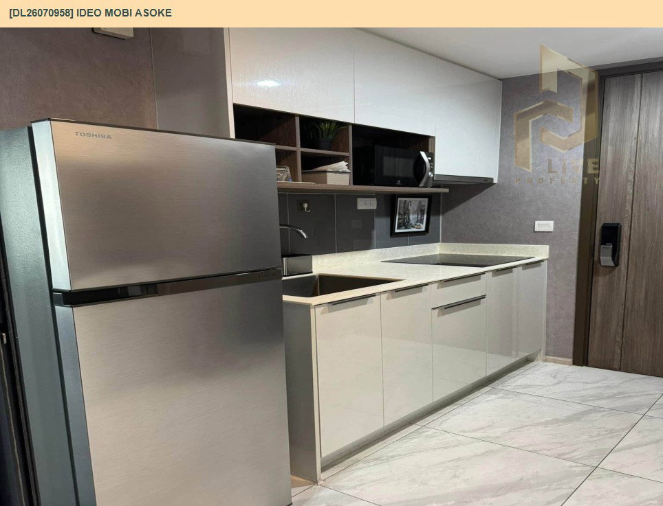 รูป DL26070958 ให้เช่าคอนโด ไอดีโอ โมบิ อโศก (IDEO Mobi Asoke) ใกล้ MRT เพชรบุรี พร้อมเข้าอยู่ โทรด่วน 0638692663 LineID @952jdxxk - รูปที่ 5/8