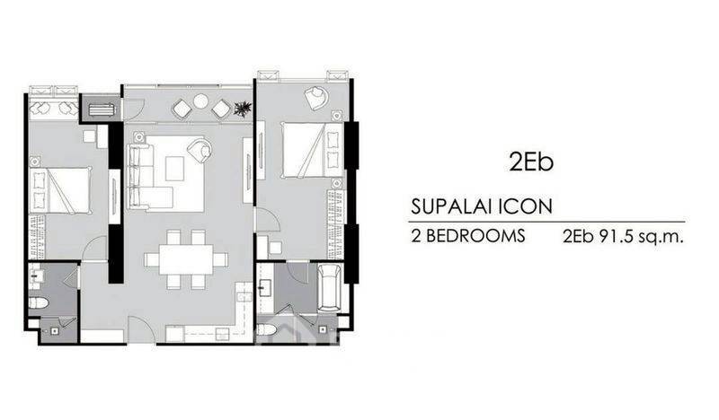 picture 2-BR Condo at Supalai Icon Sathon near MRT Si Lom (ID 3097003) - 3/10