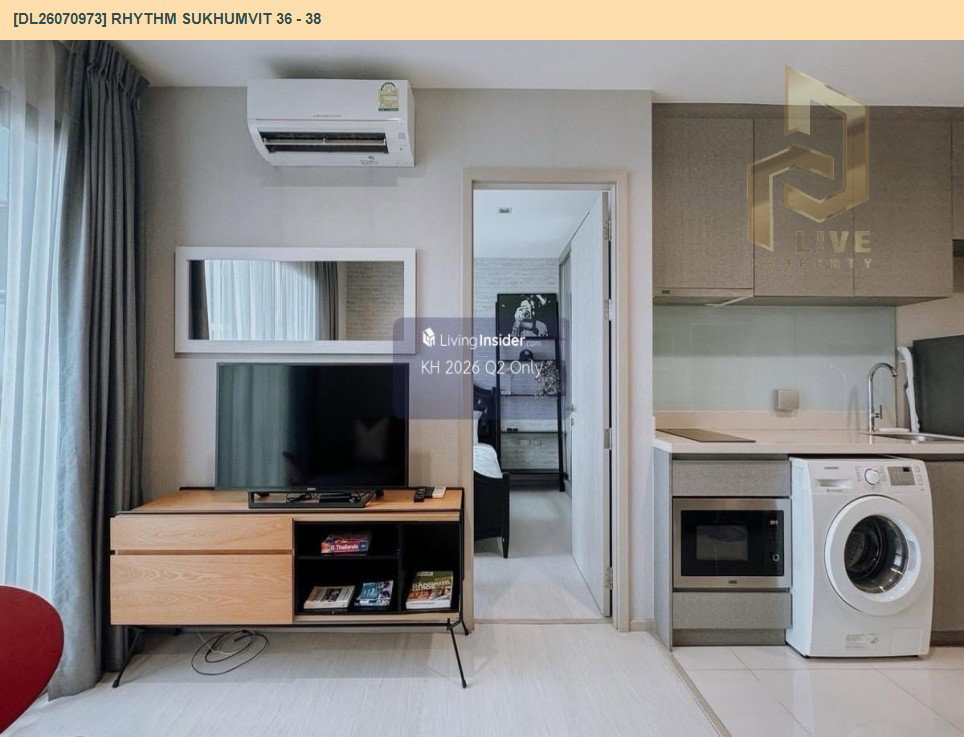 รูป DL26070973 ขายคอนโด ริทึ่ม สุขุมวิท 36 - 38 (Rhythm Sukhumvit 36 - 38) ใกล้ BTS ทองหล่อ พร้อมเข้าอยู่ โทรด่วน 0653619502 LineID @952jdxxk - รูปที่ 4/6