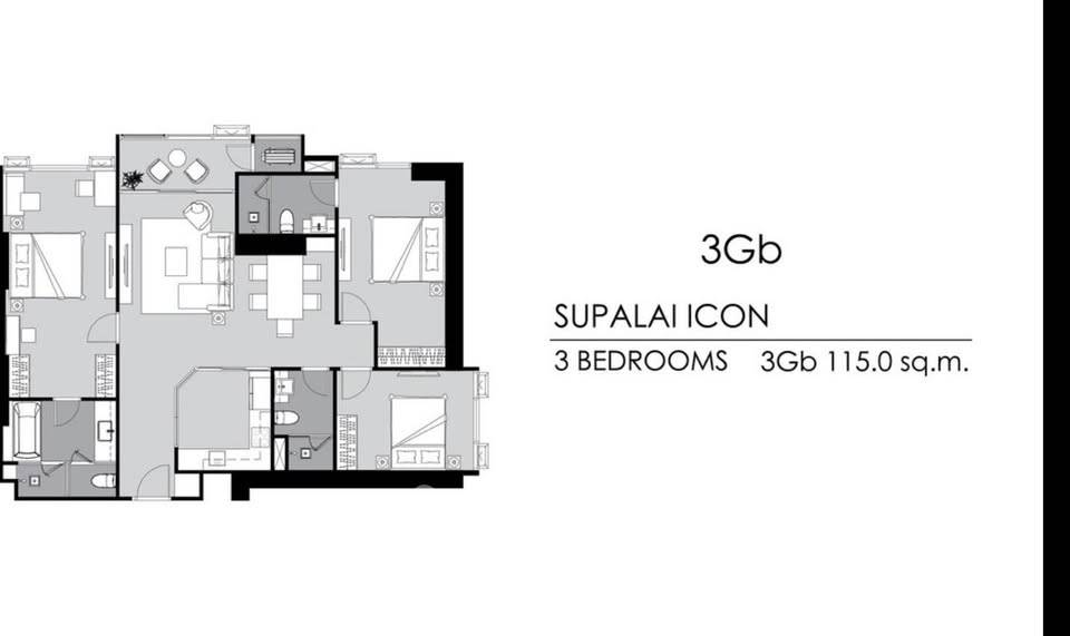 รูป คอนโด 3 ห้องนอน ชั้น 24 Supalai Icon Sathon ใกล้ MRT สีลม (ID 3083656) - รูปที่ 10/10