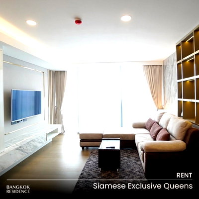 Condos for rent : Rental Condo 💎 Siamese Exclusive Queens, 2BR 78 sq.m. 70K 🌳 Beautiful Benjakitti Park View Unit, Near MRT Queen Sirikit National Convention Centre 
