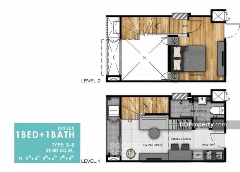 รูป คอนโด 1 ห้องนอน 40 ตร.ม. ขาย ที่ L Loft Ratchada 19 ใกล้ MRT รัชดาภิเษก 200 ม. (ID 3093719) - รูปที่ 4/10