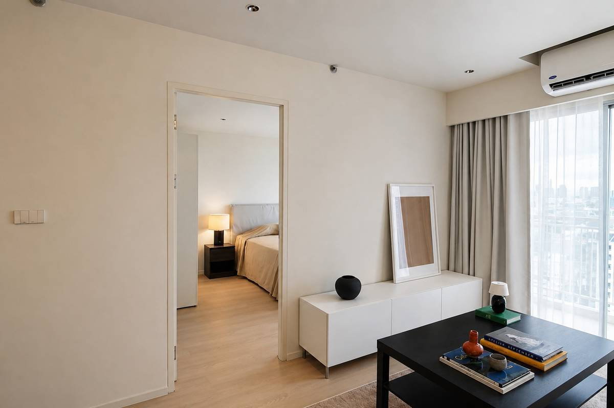 รูป  ขายคอนโด S&S Sukhumvit 101/1 ชั้น 19 รีโนเวทใหม่ 46 ตร.ม. ใกล้ BTS ปุณณวิถี และ BTS อุดมสุข พร้อมเฟอร์นิเจอร์ - รูปที่ 6/10
