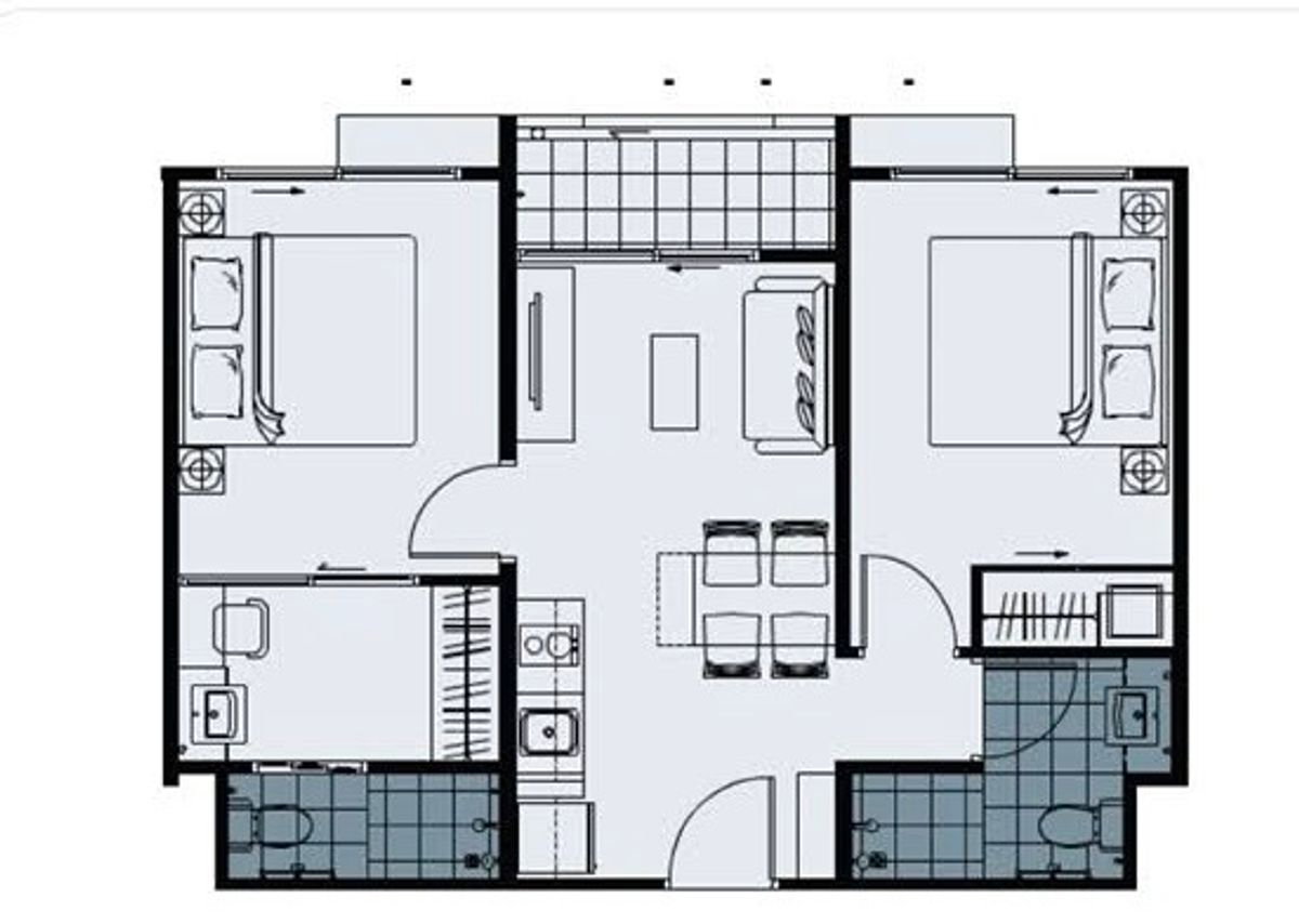 รูป 2 ห้องนอน🦊HunterCondo🦊🟢🟡🟣ให้เช่า   A space asoke-ratchada 🟢🟡🟣 - รูปที่ 9/9