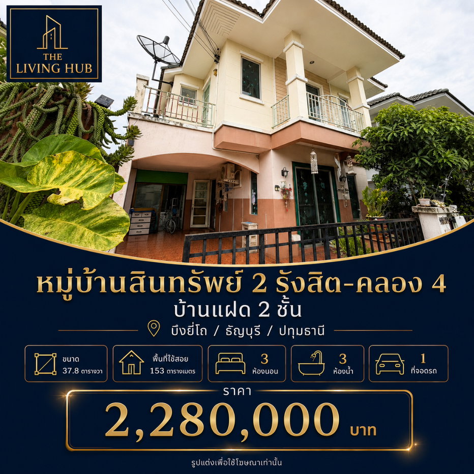 รูป 🔥 บ้านแฝด 2 ชั้น โซนรังสิต–คลอง 4 เพียง 2.28 ล้านบาท! 🔥 - รูปที่ 1/32