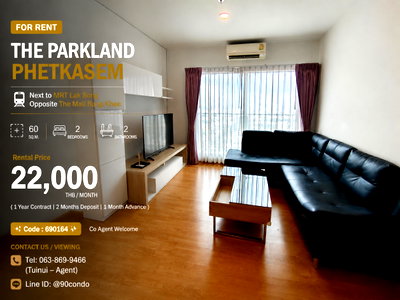Condos for rent : 🌆 For Rent: The Parkland Phetkasem | Next to MRT Lak Song | Opposite The Mall Bang Khae | Fully Furnished & Ready to Move In @90condo 🌃
