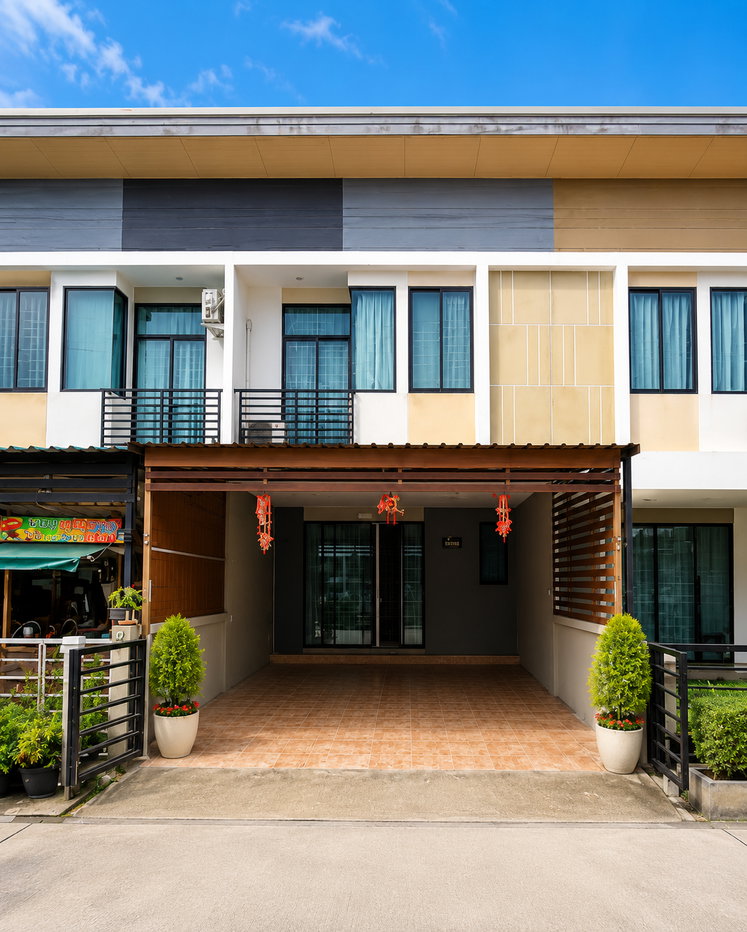 รูป ให้เช่าทาวน์โฮม ม.เดอะทรัสต์ทาวน์ พันเสด็จใน บ่อวิน ศรีราชา - รูปที่ 1/19