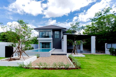 บ้านเดี่ยว แม็คโคร เชียงใหม่ : 🏡 บ้านเดี่ยวพูลวิลล่า 2 ชั้น พร้อมสระว่ายน้ำส่วนตัว #พิกัดสันกลาง T. 063-6649056