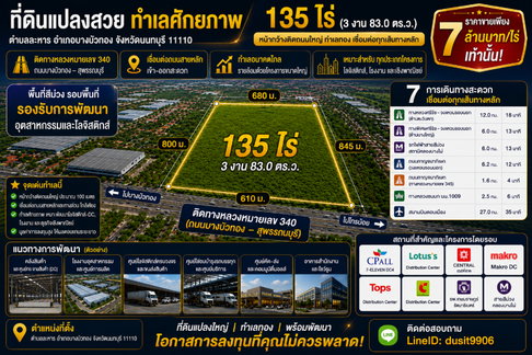 ขายด่วนที่ดินทำเลทอง ศักยภาพสูง ติดถนนเส้นหลัก บางบัวทอง นนทบุรี