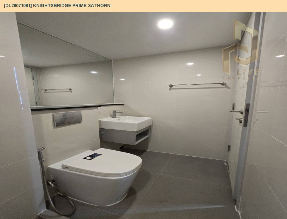 รูป DL26071081 ให้เช่าคอนโด ไนท์บริดจ์ ไพร์ม สาทร (Knightsbridge Prime Sathorn) ใกล้ BTS ช่องนนทรี พร้อมเข้าอยู่ โทรด่วน 0614453194 LineID @952jdxxk - รูปที่ 8/8