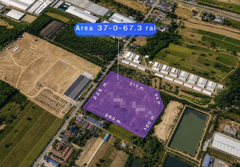 For Sale - ขาย ที่ดิน 37 ไร่ ผังสีม่วงลาย เขต EEC อ.นิคมพัฒนา จ.ระยอง