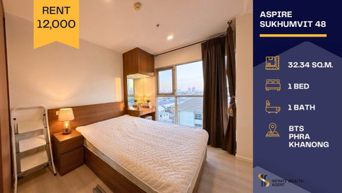 ห้องรีโนเวทใหม่ สวยตรงปกไปไว! ✨ Aspire สุขุมวิท 48 | 1นอน 32ตร.ม. | วิวโล่ง บิ้วอินครบ | ใกล้ BTS พระโขนง • 12,000.- | ทักด่วน! ⚡