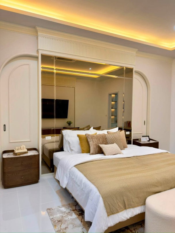 รูป ขายบ้านเดี่ยวชั้นเดียว Luxuryพูลวิลล่าสร้างใหม่ สไตล์ Modern Classic 401 ตร.ว. พัทยา ใกล้อ่างเก็บน้ำมาบประชัน สร้างใหม่ พร้อมเข้าอยู่ - รูปที่ 6/12