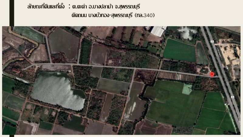 รูป ที่ดินเหมาะสร้างโรงงาน-โกดัง 2-500 ไร่ พื้นที่สีม่วง ถนนบางบัวทอง-สุพรรณ(340) - รูปที่ 4/4