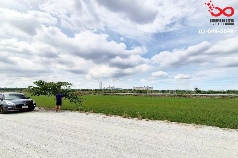 ขายที่ดิน 398 ตร.ว. ถนนบางนา-ตราด กม. 26 วัดบางเสาธง ใกล้ ABAC บางนา เหมาะลงทุนและพัฒนาโครงการ