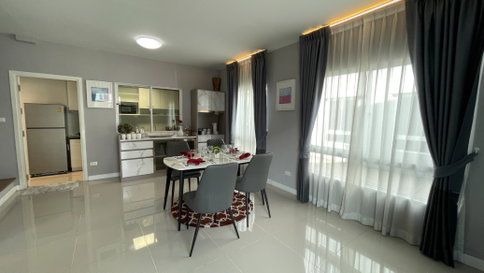 Single house for sale, The Rich Ville Ratchaphruek - Rattanathibet, price 5.89 million baht. **New house**
