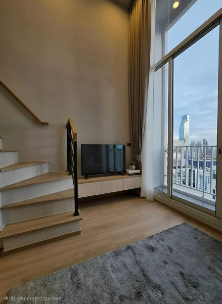 picture ## Luxury Duplex for Rent at The Culture Chula | High Ceiling | City View | Near BTS Sala Daeng - 2/6