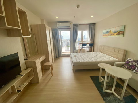 PFD-08821 Condo for rent Supalai Veranda Ramkhamhaeng, studio room, minimalist style. Good location next to the main road near ARL Ramkhamhaeng 🏙️✨