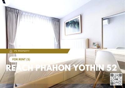 Condos for rent : For rent 📌 REACH Phahon Yothin 52 📌 near BTS Saphan Mai 🚆 Beautiful room, minimalist style, built-in, complete furniture and electrical appliances.